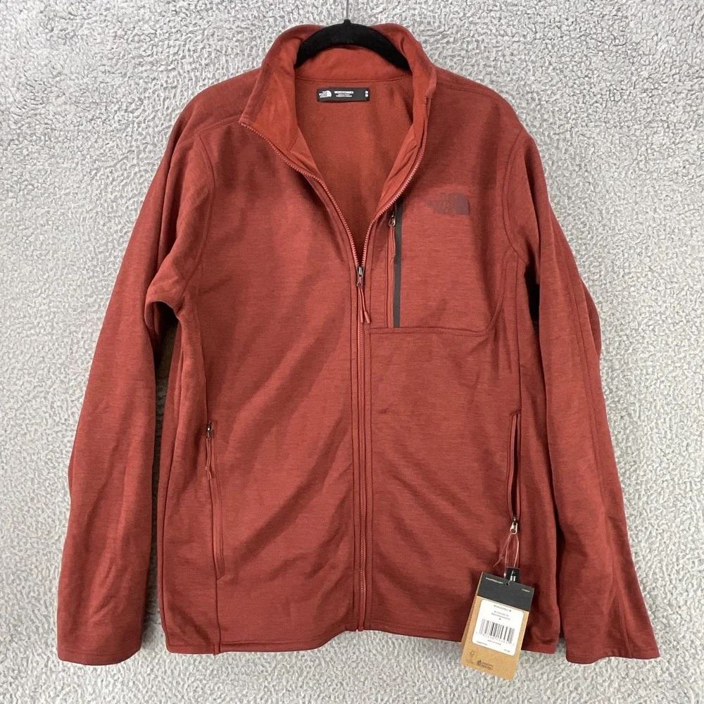 The North Face Jacket Mens Medium Red Canyonlands Fleece Full Zip Hiking Outdoor